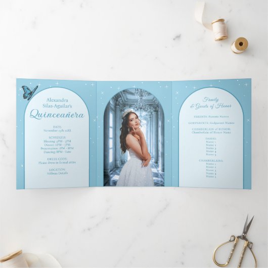 Elégant bleu clair Quinceañera - Programme photo (Intérieur)
