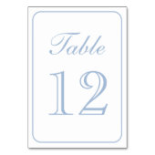 Élégant bleu clair simple blanc Numéro de table (Dos)