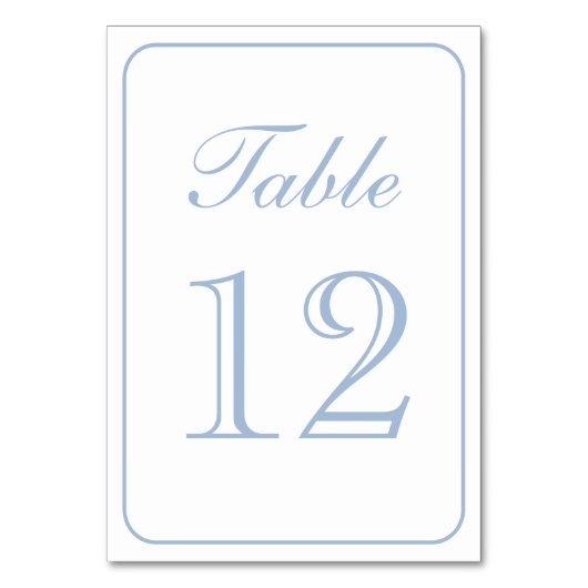 Élégant bleu clair simple blanc Numéro de table (Par défaut)