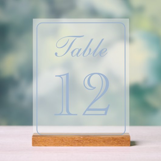 Élégant bleu clair simple Numéro de table (Neutre)