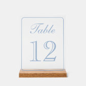 Élégant bleu clair simple Numéro de table (Recto)