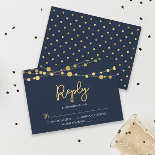Elégant Bleu cordes de lumières RSVP Réponse