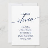 Élégant bleu de la marine Numéro de table 11 Table (Devant)