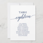 Élégant bleu de la marine Numéro de table 18 Table (Dos)