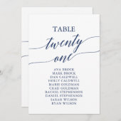 Élégant bleu de la marine Numéro de table 21 Table (Devant / Derrière)