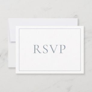 Élégant Bleu Dusty Classic Script RSVP