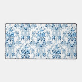Elégant bleu et blanc Rococo Floral (Recto)