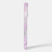 Élégant bleu et violet floral iPhone 16 Coque (Verso / Droite)