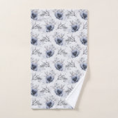Élégant bleu floral (Serviette à main)