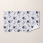 Élégant bleu floral (Serviette à main)