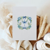 Elégant bleu Floral Cross Baptism Invitation