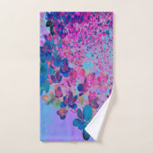 Élégant bleu foncé et lumière magenta Hydrangea (Serviette à main)