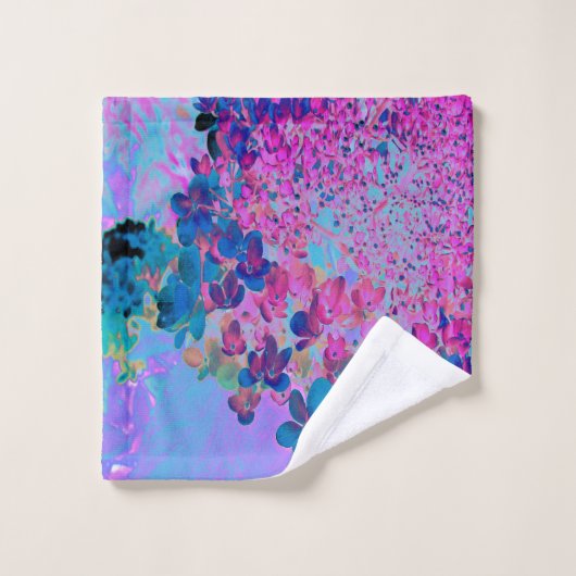 Élégant bleu foncé et lumière magenta Hydrangea (Gant de toilette)