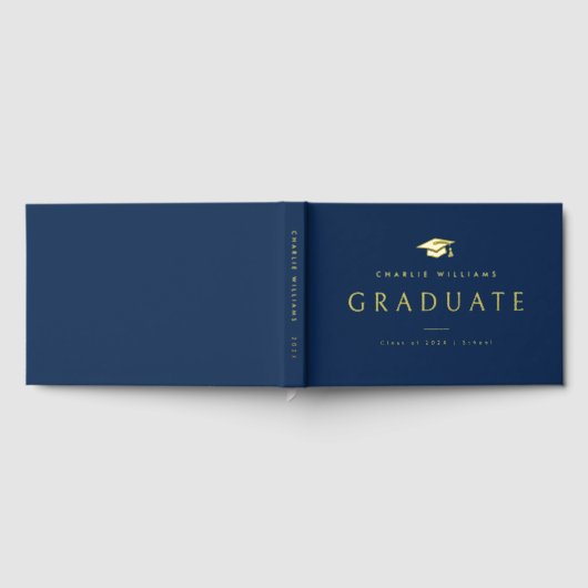 Élégant bleu foncé nom de diplômé (Complet)