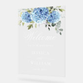 Elégant bleu Hydrangea Eucalyptus MARIAGE Bienvenu (Angle)