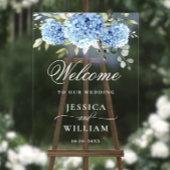 Elégant bleu Hydrangea Eucalyptus MARIAGE Bienvenu