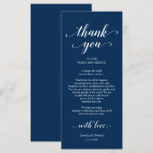 Elégant bleu marine, Carte de remerciements de rég (Devant / Derrière)