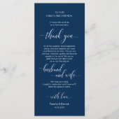 Elégant bleu marine, Carte de remerciements de rég (Devant)