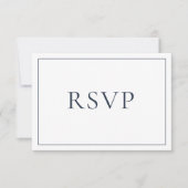 Élégant bleu marine Classic Script RSVP (Devant)