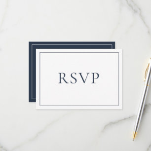 Élégant bleu marine Classic Script RSVP