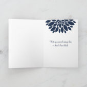 Elégant bleu marine Floral Burst Merci (Intérieur)