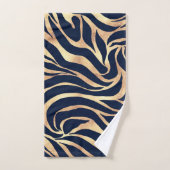 Elégant bleu marine Gold Zebra Imprimer (Serviette à main)