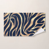 Elégant bleu marine Gold Zebra Imprimer (Serviette à main)