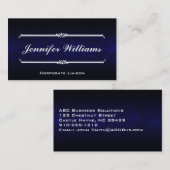 Elégant bleu moderne Cartes de visite professionne (Devant / Derrière)