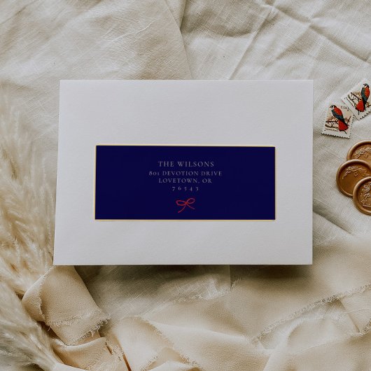 Élégant bleu Noël Étiquettes de adresse invités