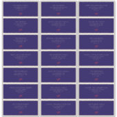 Élégant bleu Noël Étiquettes de adresse invités (Devant)