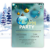 Elégant Bleu Noël Invitation