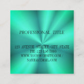 Elégant bleu ombre moderne carré carte de visite (Dos)