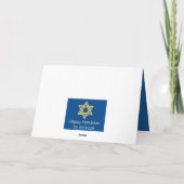 Elégant bleu & or heureux hanoukka carte de voeux (Dos)