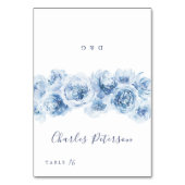 Elégant bleu poussiéreux aquarelle floral Carte Pl (Par défaut)