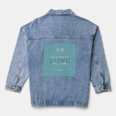 Élégant bleu rétro simple avec Mariage Monogram (Verso)