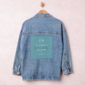 Élégant bleu rétro simple avec Mariage Monogram (Hangar)