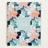 Elégant bleu rose Fleurs de menthe Aquarelle Flora (Devant)