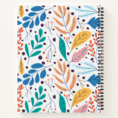 Élégant Bleu Vert Foliage Carnet personnalisé (Dos)