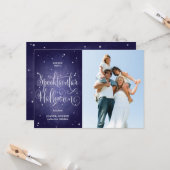 Elégant bleu Vintage Carte photo d'Halloween (Devant/Arrière en situation)