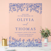 Elégant bleu Vintage Floral Fleur sauvage Mariage (Mariage)