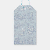 Elégant bleu vintage gris toile de jouy étiquettes (Dos)