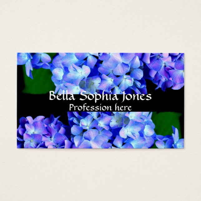 Élégant bleu violet clair magenta hydrangée floral (Devant)