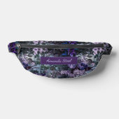 Élégant bleu violets floral monogrammé imprimé (Poser)