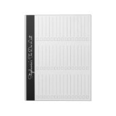 Élégant bloc-notes à trois colonnes gris noir 8,5x (Tourné)