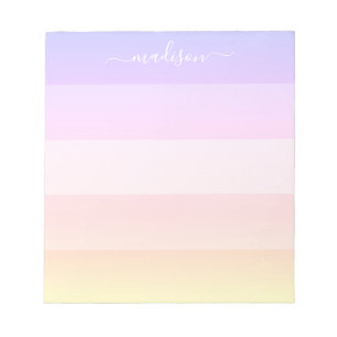 Élégant bloc-notes arc-en-ciel rayé