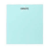 Elégant bloc-notes bleu monogramme aqua (Devant)