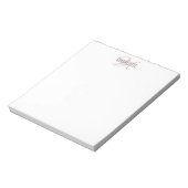 Élégant bloc-notes de nom monographique blanc (Tourné)