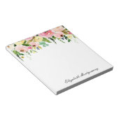 Elégant Bloc-notes floral aquarelle (Incliné)