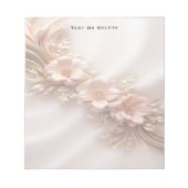 Élégant Bloc-notes floral de pêche orange (Devant)