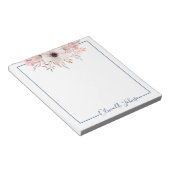 Élégant Bloc-notes floral Script à main (Incliné)